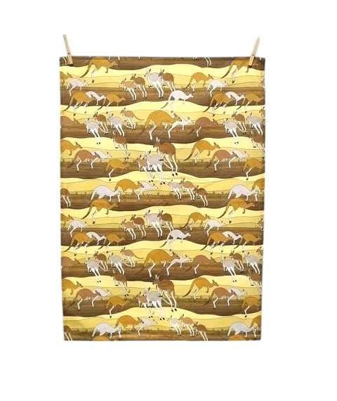 Kangaroo Pattern Tea Towel