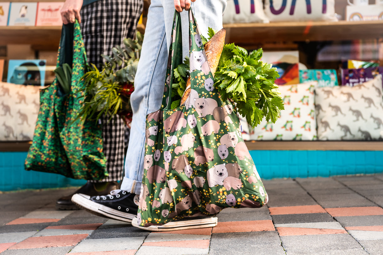 Red Parka Shopping Bags