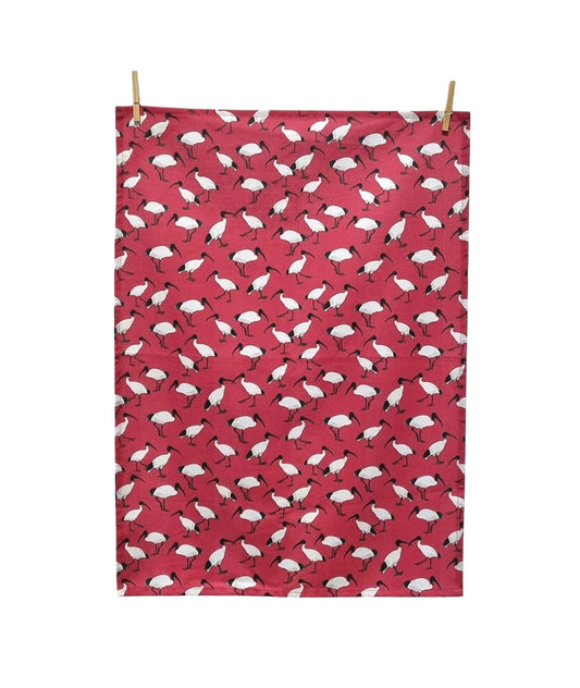 Australian Ibis Pattern Tea Towel