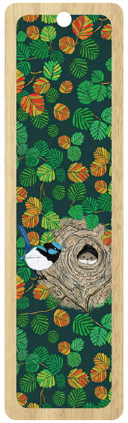 Fagus Forest and Fairy Wren Wood Bookmark