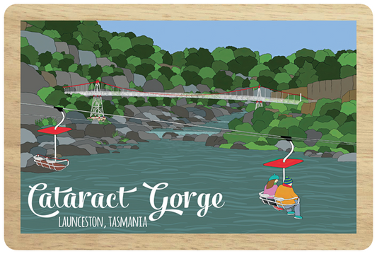 Cataract Gorge Wooden Magnet