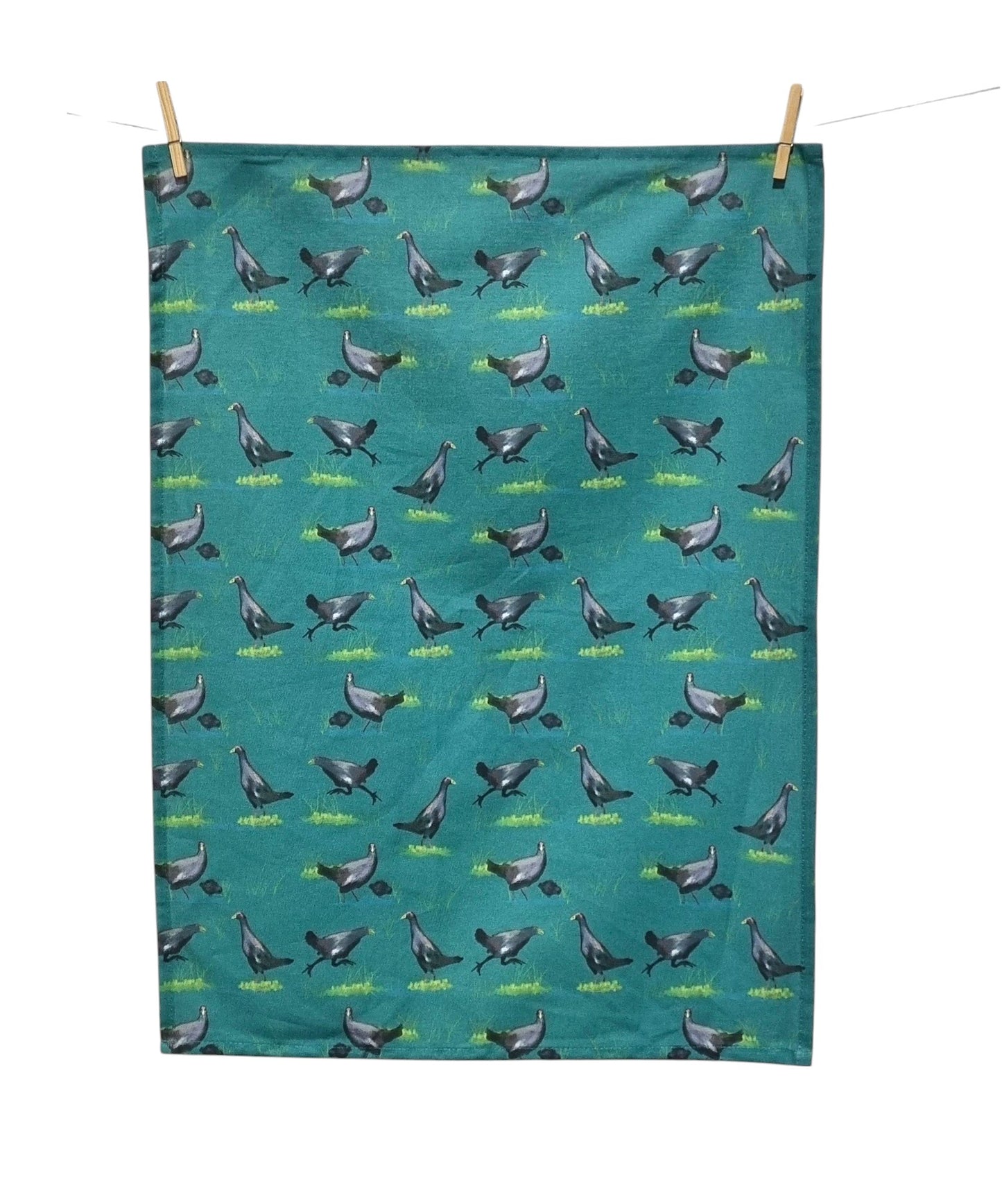 Native Hen Pattern Tea Towel
