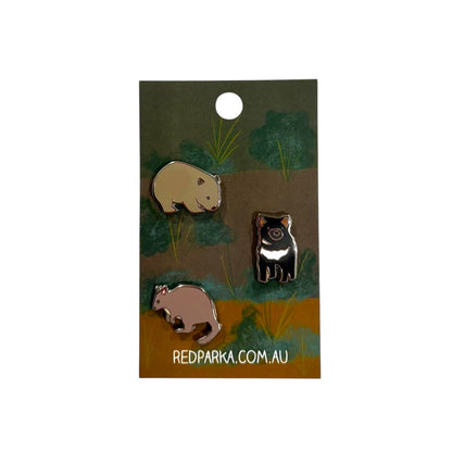 Tasmanian Animals Trio Pin Set