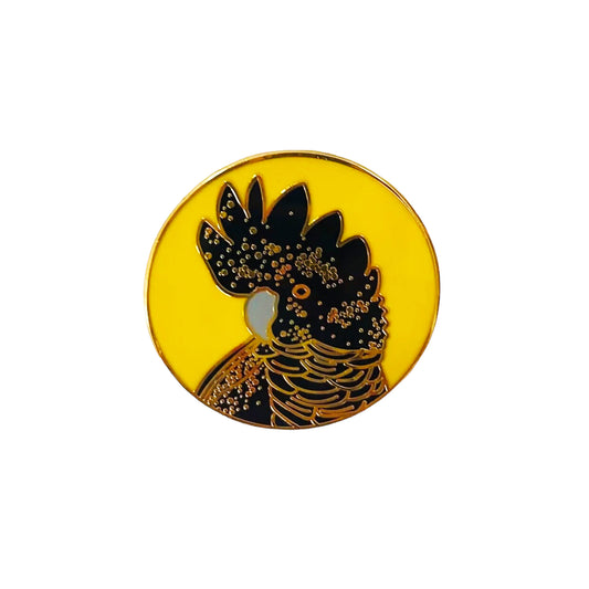 Black Cockatoo Pin (Round)