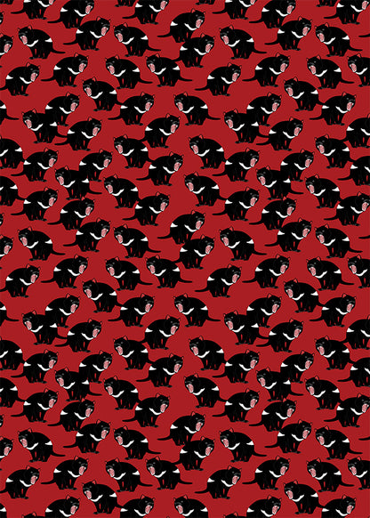 Tasmanian Devil Pattern Tea Towel