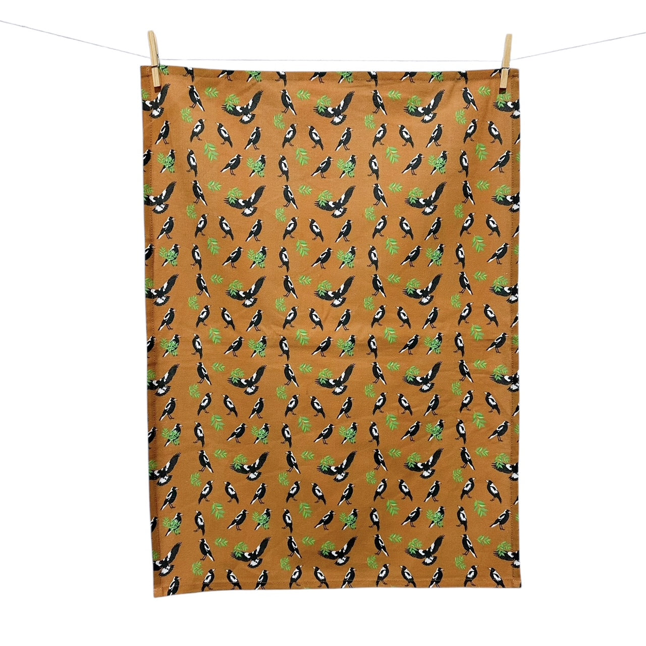 Magpies Pattern Tea Towel