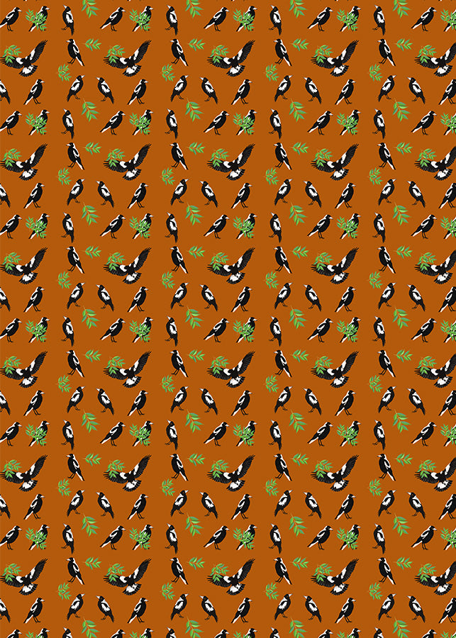 Magpies Pattern Tea Towel