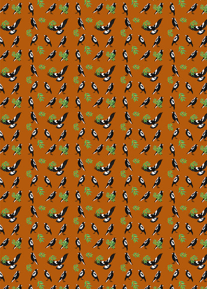 Magpies Pattern Tea Towel