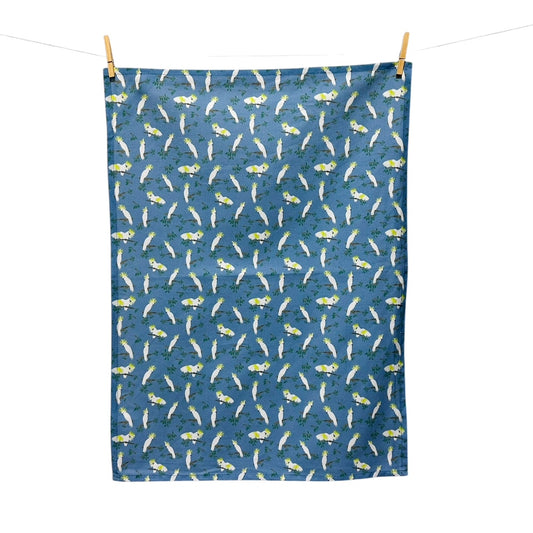 Sulphur-crested Cockatoo Pattern Tea Towel