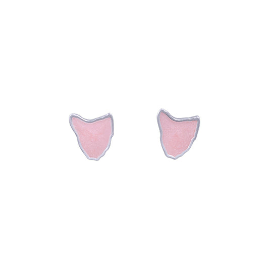 Tasmania (Light Pink) Recycled Silver Studs